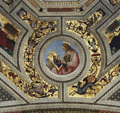Vault of the Presbytery with Luke the Evangelist, Santa Maria del Popolo, Rome by Bernardino di Betto Pinturicchio